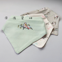 Export British cartoon combed cotton absorbent good baby cute saliva towel cotton triangle foreign trade tail