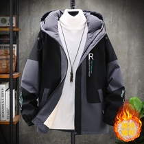 13 teenagers autumn and winter cotton-padded clothes 12-year-old junior high school student jacket 14 plus velvet padded 15 boys handsome coat tide