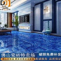 Guangdong tile imitation marble floor tiles 800X800 Mediterranean Blue Ocean Floor tiles living room background wall tiles