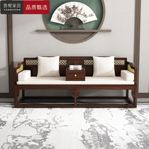 Sofa bed dual-use living room multi-function New Chinese solid wood Luohan bed size apartment lunch bed push-pull telescopic