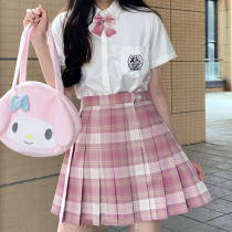 Raspberry black tea jk uniform skirt summer genuine suit full set of basic short-sleeved college style Japanese student gk