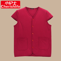 Small nurse middle-aged and elderly mens cardiovert warm vest woman pure cotton thickened and added fat to increase blouses waistcoat