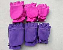 Children's Flip Gloves Foreign Trade Winter Middle School Children's Kindergarten Pupils Fleece Half Finger Warm Baby Gloves