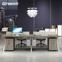 Office staff desk and chair combination Simple modern finance desk 4 6-person staff card office desk