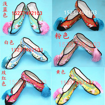 Drama and opera embroidered shoes color shoes Beijing opera film and television shoes Yue opera shoes Tsing Yi Huadan flat shoes