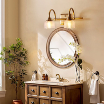 Full copper mirror front lamp replaceable bulb bathroom mirror cabinet special LED three-head mirror lamp American makeup lamp