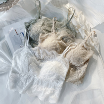 Beauty back underwear womens net red explosion lace with Sling chest pad bottom wrap chest anti-light bra bra