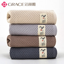 Jielia cotton gauze towel adult household soft absorbent breathable men and women face towel 3