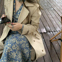 Windbreaker jacket thin spring and autumn Japanese coat womens long small spring 2021 new dress