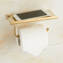 Toilet toilet toilet tissue box Gold non-perforated stainless steel tissue rack toilet paper paper paper box wall-mounted