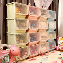 Front open toy storage box thickened large plastic household baby clothing snack box box storage rack