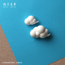 1 set of 2 cream white cloud pushpins cork board decoration studs cartoon cute I-shaped tack tiles