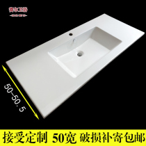 One-piece ceramic basin Custom ceramic wash basin Single basin bathroom wash basin One-piece basin 50 basin wide cut angle 49