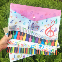 Music theme piano shape file bag A4 test roll bag cute fresh File Student storage bag prize