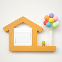 (New) Creative Solid Wood Switch Decorative Sticking Socket Decorative Switch Protective Cover Switch Stickless Protective Frame