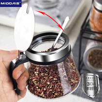 304 stainless steel glass seasoning tank salt jar household seasoning box set seasoning jar seasoning bottle seasoning tank
