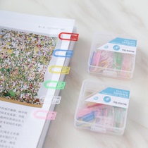 Cute candy color plastic paper clip bookmarks box transparent color creative student paper clip creative stationery