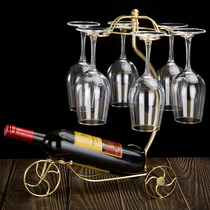 Creative ornaments glass wine glasses upside down suspension rack set home Decanter wine tall cup holder