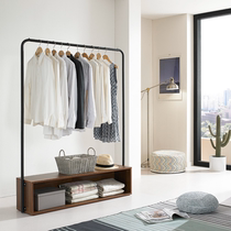 Bedroom drying rack floor-to-ceiling simple single pole hanging clothes rack simple coat rack wooden storage rack
