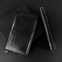  Thailand Siam pure crocodile leather mens handbag business trend multi-card zipper bag leather long wallet wallet