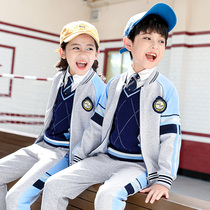 Kindergarten garden clothes Spring and autumn childrens school uniform set Primary school students college style shirt training class clothing three-piece set