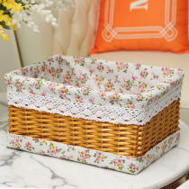 Organize storage storage box basket rattan storage desktop home kitchen wicker basket box weaving