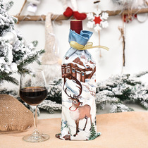 New Christmas decoration wine cover creative cartoon printing old man doll bottle set Christmas decorations