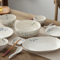 Yatai household tableware Japanese hand-painted ceramic rice bowl noodle bowl soup bowl dish dish spoon dish chopsticks Chopsticks free combination
