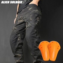 Different soldiers slim body slim locomotive riding tactics military fan pants men and women multi-function autumn and winter camouflage outdoor military fan clothing