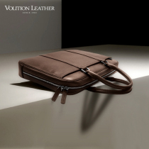 Volition briefcase male business genuine leather handbag mens single shoulder large capacity diagonal satchel calf leather casual