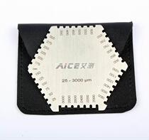 Stainless steel hexagonal wet film comb Wet film thickness gauge Card comb gauge Paint ink Coating thickness 25-3000um