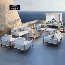 Outdoor sofa combination Nordic open-air courtyard outdoor leisure vineyard hotel terrace terrace villa teak vine chair