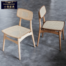 Net Red Single Chair Hotel Interior Furnishings Designer sample board room folk book room Nordic solid wood rattan choreography chair