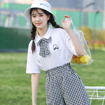 polo short sleeve T-shirt loose cute sweet JK college style Girl Big Boy Summer junior high school student summer coat