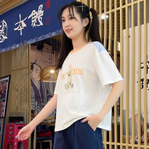 High School junior high school students cotton short sleeve T-shirt girls Big children summer clothes youth loose cute summer coat tide