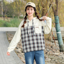 Junior high school students Korean casual plaid shirt sweater 2020 Autumn new girl autumn coat female college style