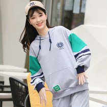 Student sweater New 2021 spring and autumn girls Big children high school junior high school girls autumn hoodie Sports color