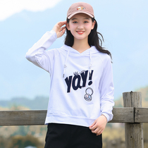 Junior high school students hoodie spring and autumn girls Big children high school girls autumn cute sweet sports tops