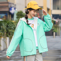 Girls spring jacket casual sports style Korean version of loose Joker junior high school students high school girls spring and autumn baseball uniforms
