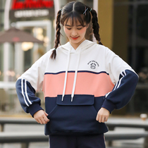 Junior high school student clothes girl Korean version of loose spring and autumn high school girls sportswear wild college style cute Japanese