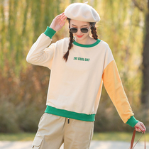 Autumn girl Autumn dress dress college style junior high school students Korean casual color T-shirt High School top school students