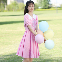 Girl dress junior high school students waist thin temperament princess dress high school students hipster sweet and cute skirt