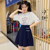 Junior high school students short sleeve T-shirt girls Big children summer youth Korean version of loose summer coat Chinese style