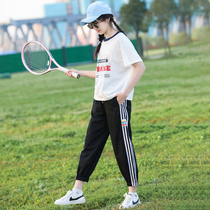 Junior high school students fashion girl suit summer youth sports loose 15 years old 13 girls high school girls summer clothes