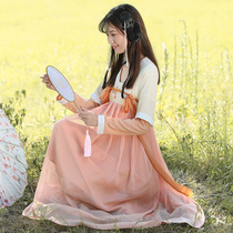 Chinese style Hanfu junior high school student fairy summer autumn dress girl elegant Super fairy cherry blossom ancient style improved ancient costume