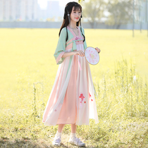 Hanfu Chinese style costume girl improvement ancient style summer 12-year-old girl junior high school student dress parity fairy