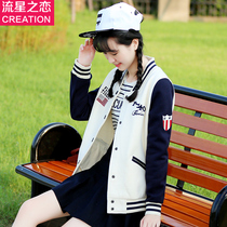 Meteor love spring and autumn clothes New Girl Korean version of slim baseball suit coat female junior high school students Spring and Autumn Sweater