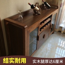 New Chinese walnut-colored restaurant cabinet against the wall locker tea wine cabinet side table solid wood side cabinet