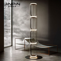 Nordic glass light luxury time tunnel floor lamp living room bedroom creative designer model room vertical table lighting
