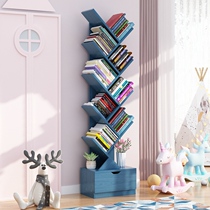 Floor bookshelf treetop trekkers leaning against wall Children multilayer home provincial space small bookcase Easy containing shelf Living room